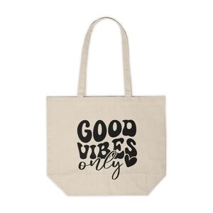 Good Vibes Only Custom Canvas Tote Bag